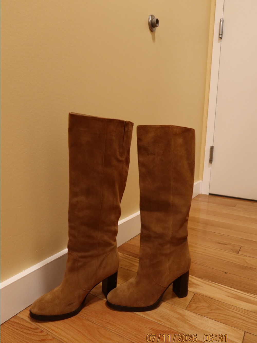 Anthropologie Suede Over-the-Knee Boots in Tan